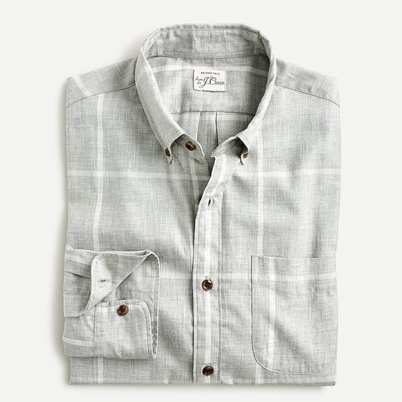 J. Crew Mens Brushed Twill Shirt in Plaid - Picture 1 of 5
